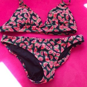 Black watermelon pattern bikini